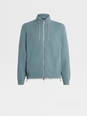 浅蔚蓝色 Oasi Cashmere 全拉链毛衣