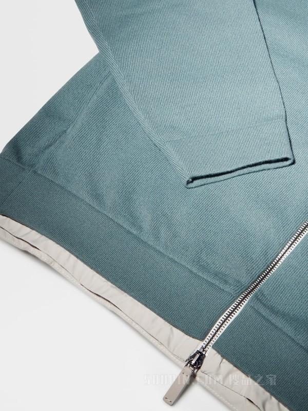 浅蔚蓝色 Oasi Cashmere 全拉链毛衣