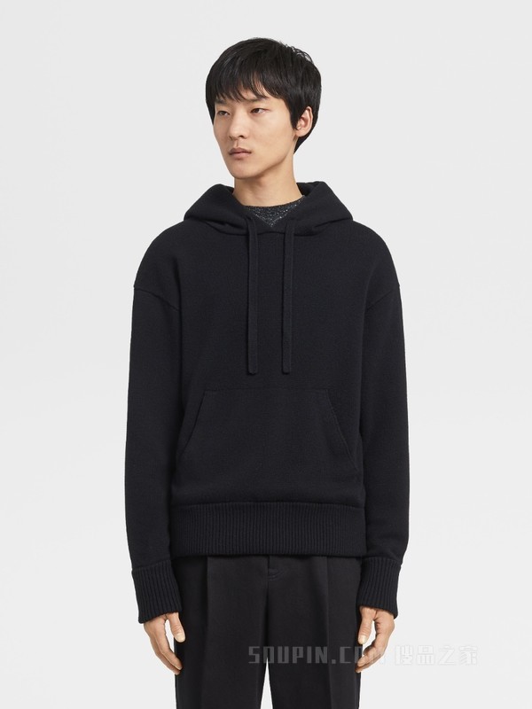 黑色 Oasi Cashmere 连帽衫