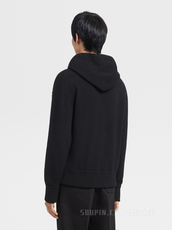 黑色 Oasi Cashmere 连帽衫