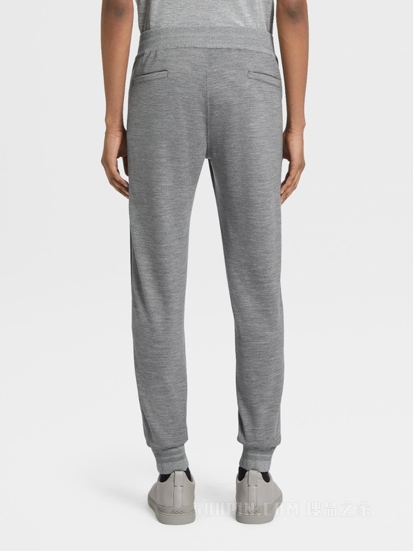 麻灰色 Techmerino™ 羊毛慢跑裤