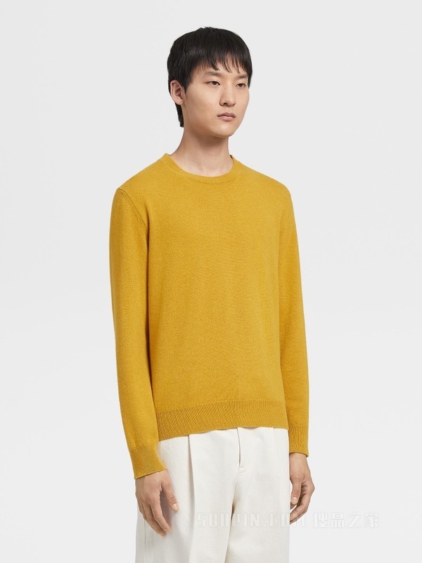 赭石色 Oasi Cashmere 圆领针织衫