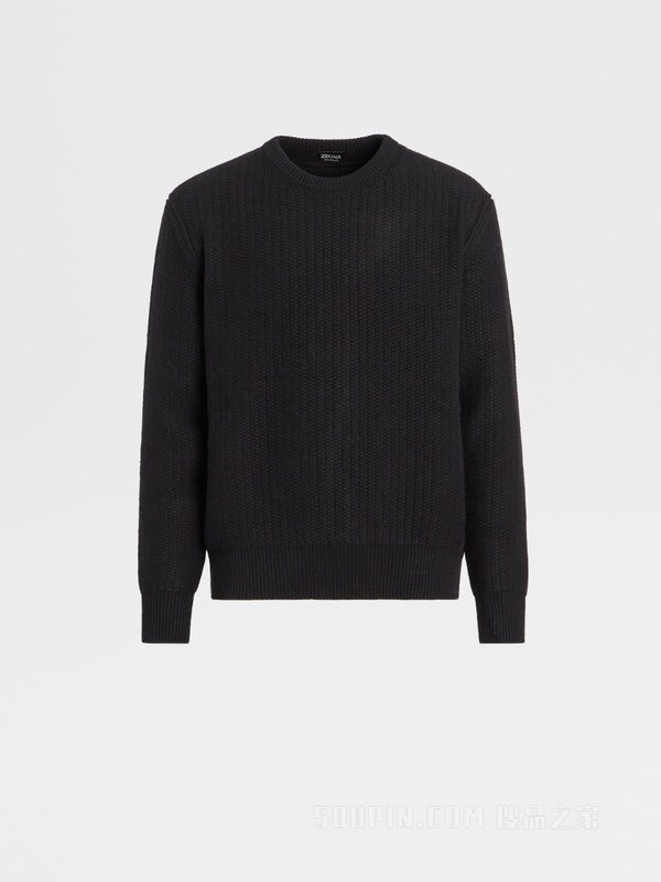 黑色 Oasi Cashmere 圆领针织衫