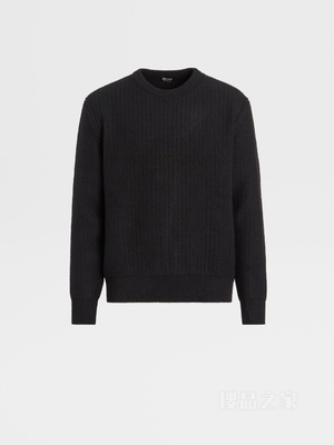 黑色 Oasi Cashmere 圆领针织衫