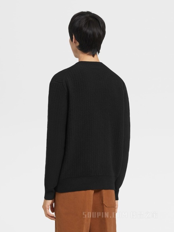 黑色 Oasi Cashmere 圆领针织衫