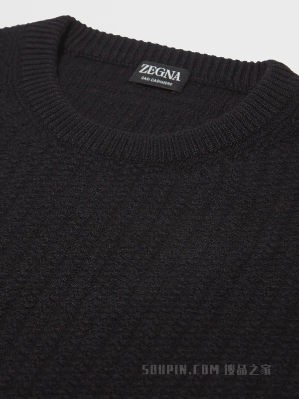 黑色 Oasi Cashmere 圆领针织衫