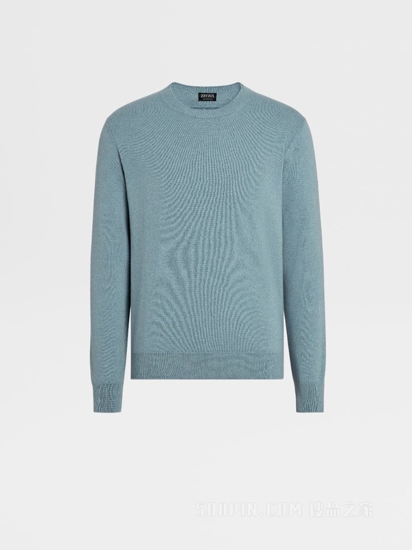 浅蔚蓝色 Oasi Cashmere 圆领针织衫