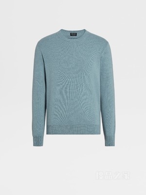 浅蔚蓝色 Oasi Cashmere 圆领针织衫