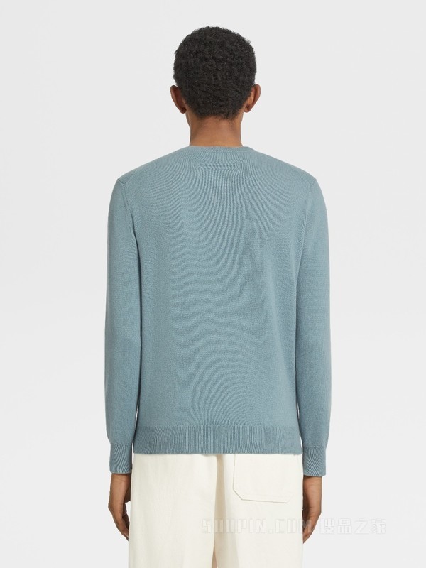 浅蔚蓝色 Oasi Cashmere 圆领针织衫