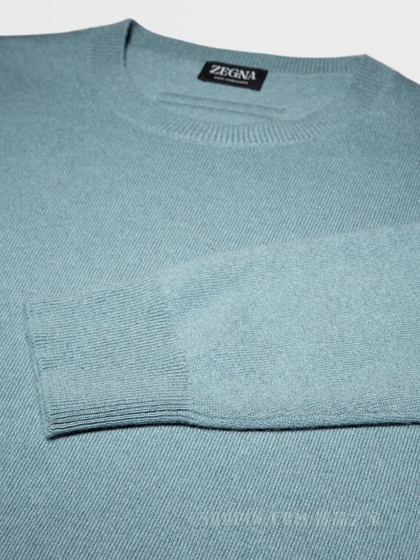 浅蔚蓝色 Oasi Cashmere 圆领针织衫