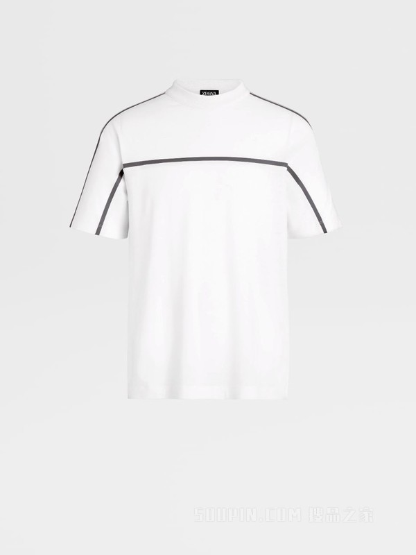 白色 Techmerino™ 羊毛衬衫袖 T 恤