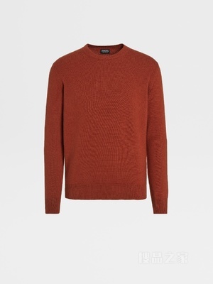 砖红色 Oasi Cashmere 圆领针织衫
