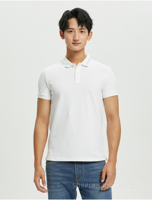 Calvin Klein 22初秋新款男士时尚刺绣字母翻领透气短袖POLO衫J321658