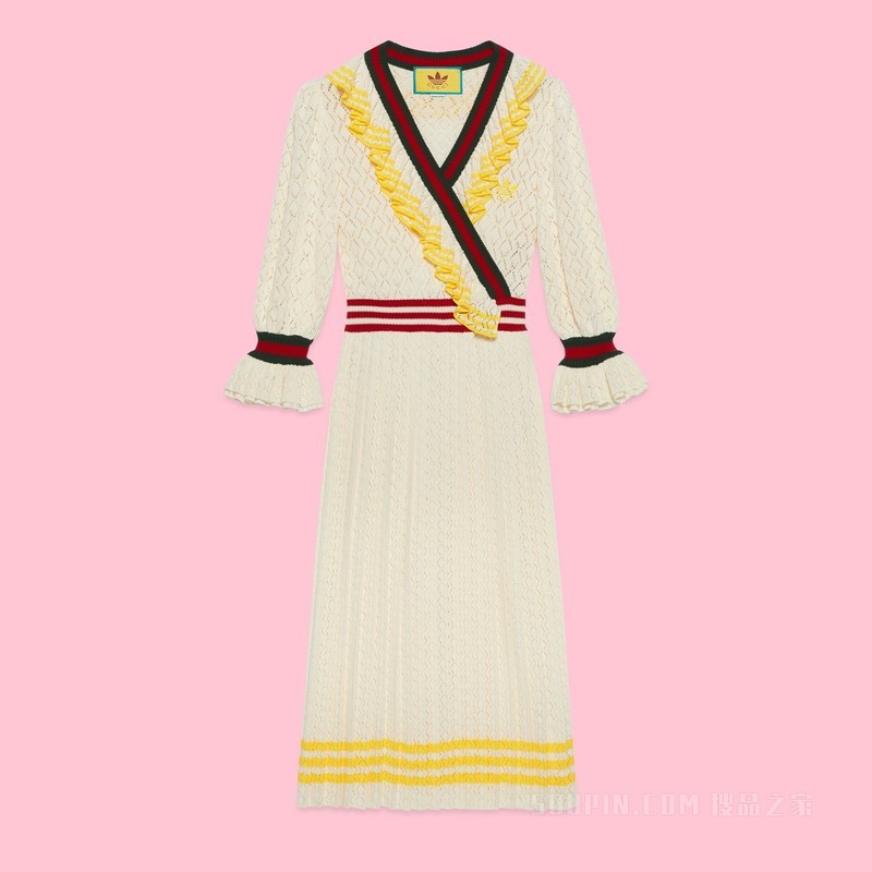 adidas x Gucci联名系列棉质连衣裙 象牙白