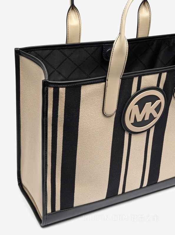 Hudson 条纹帆布托特包