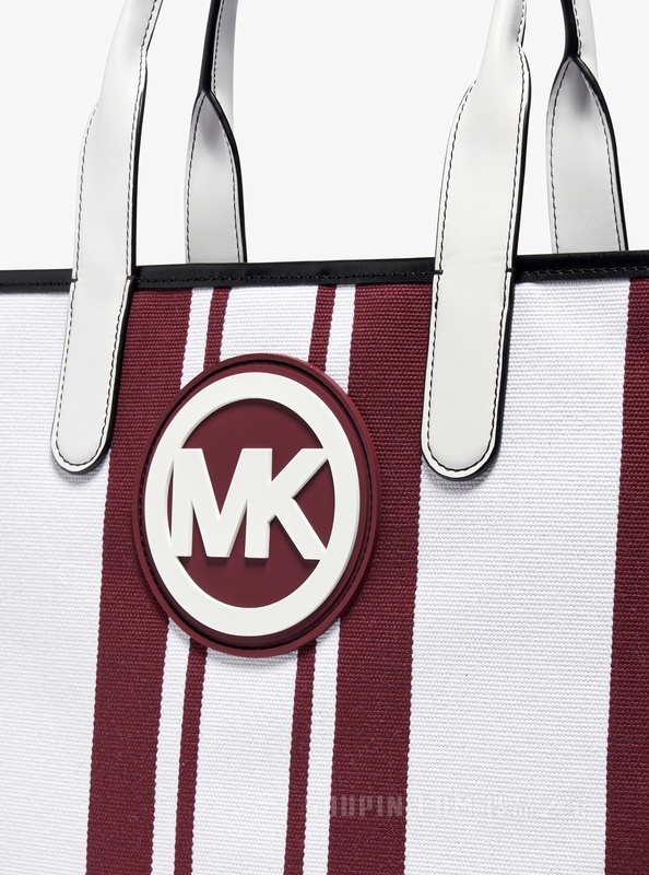 Hudson 条纹帆布托特包