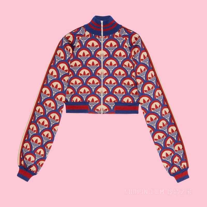 adidas x Gucci联名系列拉链夹克 红色和蓝色