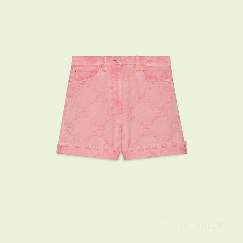 “Gucci and California”GG牛仔短裤 粉色