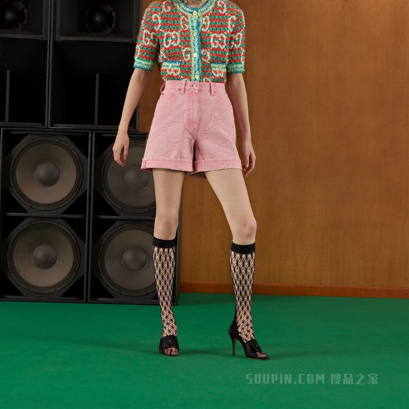 “Gucci and California”GG牛仔短裤 粉色