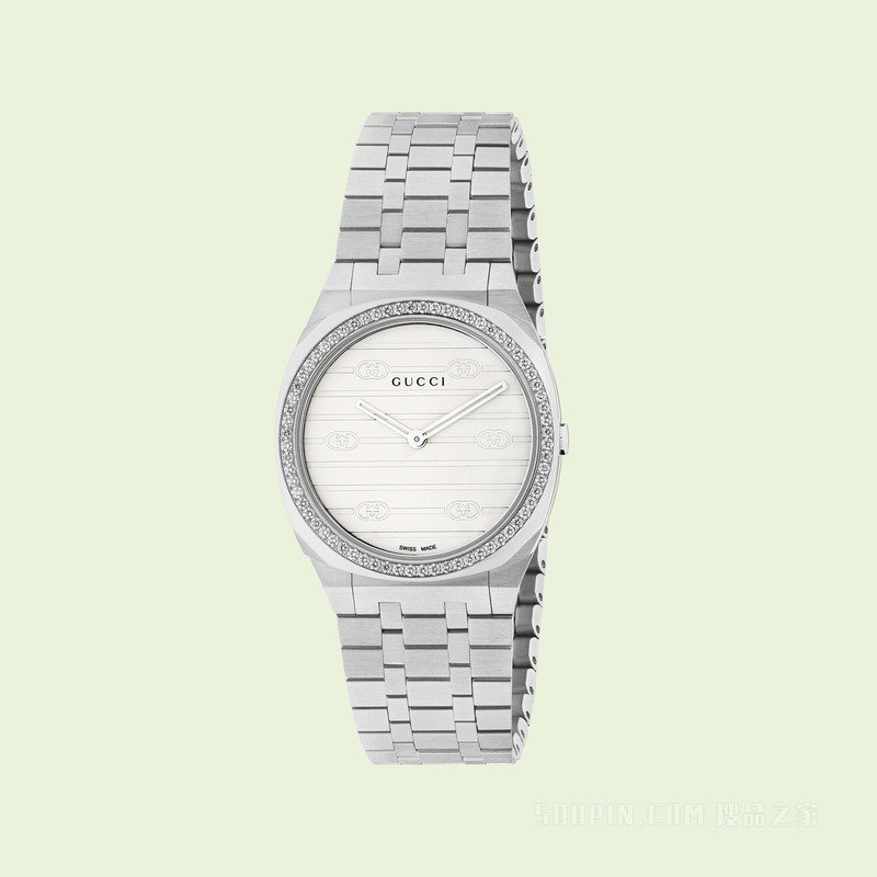 GUCCI 25H系列腕表，30毫米 精钢