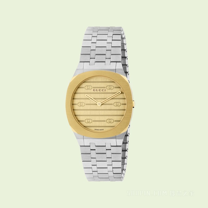 GUCCI 25H系列腕表，30毫米 精钢