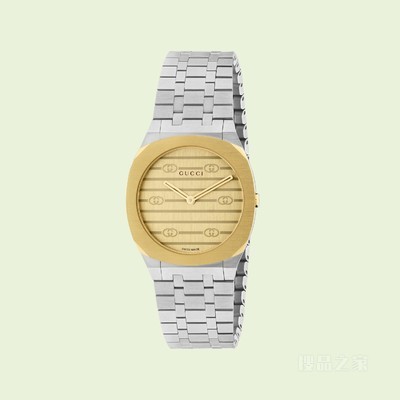 GUCCI 25H系列腕表，30毫米 精钢