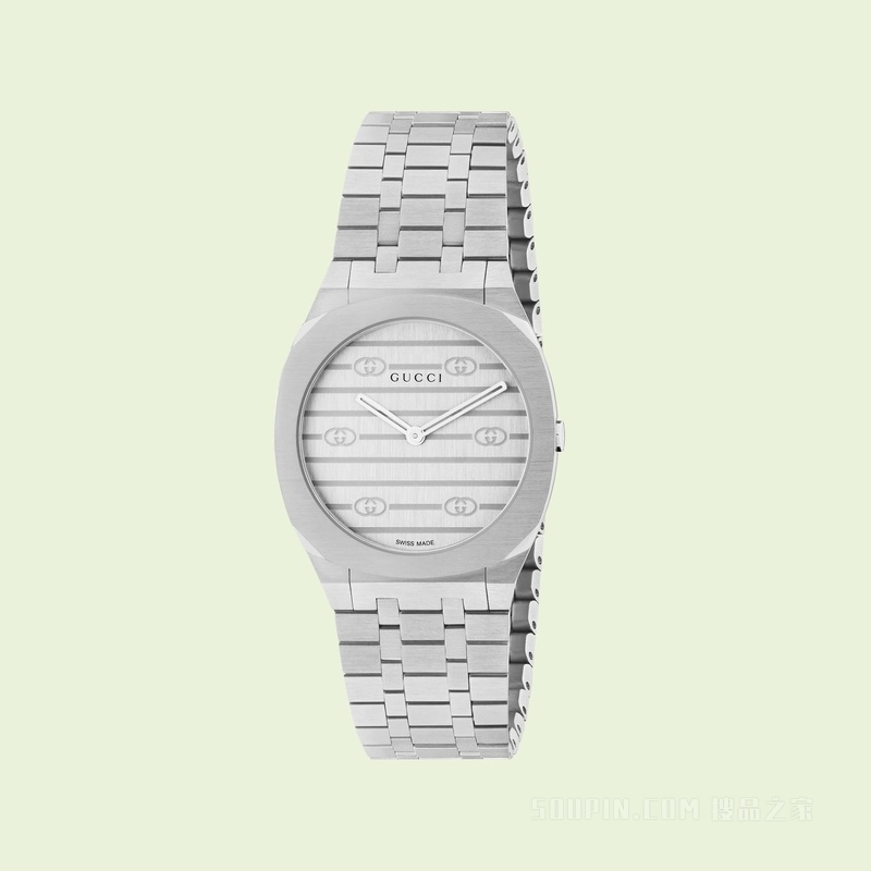 GUCCI 25H系列腕表，30毫米 精钢