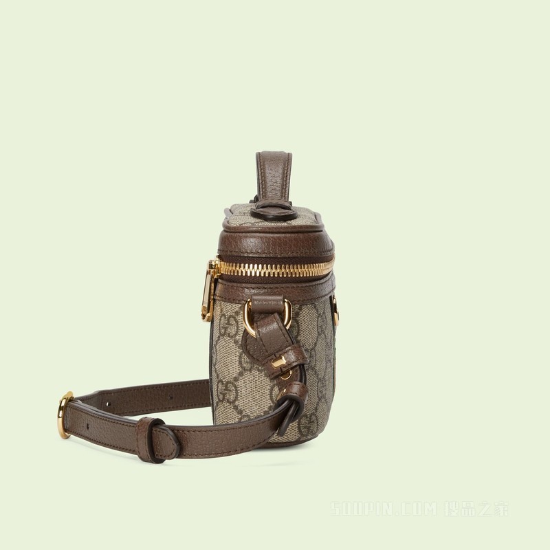 Ophidia系列GG迷你手提包 米色和乌木色Supreme帆布