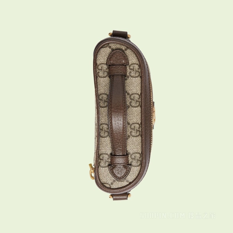 Ophidia系列GG迷你手提包 米色和乌木色Supreme帆布