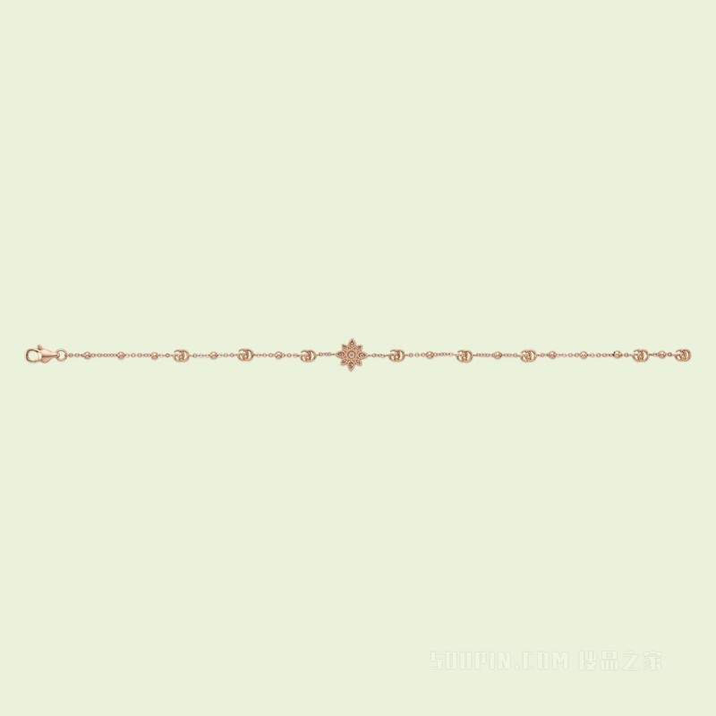 Flora系列18K玫瑰金钻石手链 18K玫瑰金