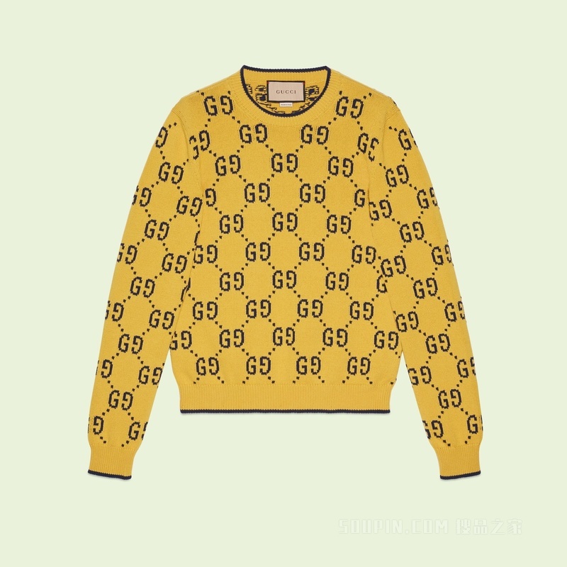 GG针织棉卫衣 黄色和蓝色
