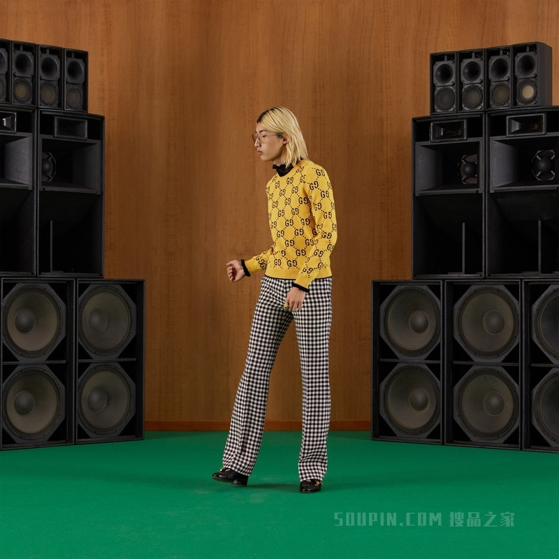 GG针织棉卫衣 黄色和蓝色