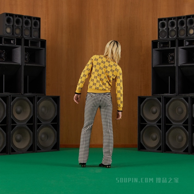 GG针织棉卫衣 黄色和蓝色