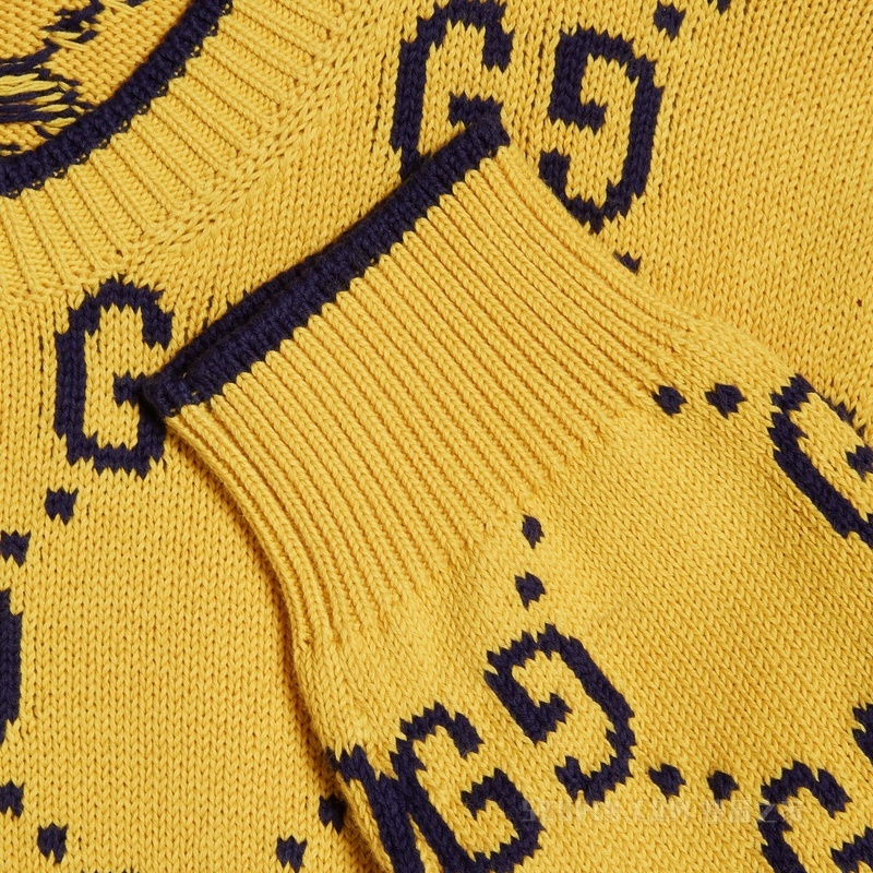 GG针织棉卫衣 黄色和蓝色