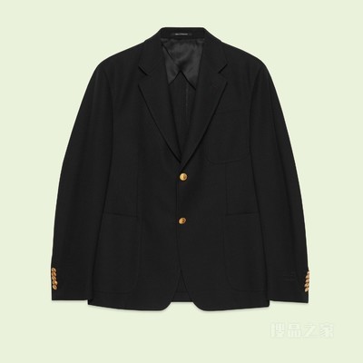 羊毛单排扣正装夹克 黑色
