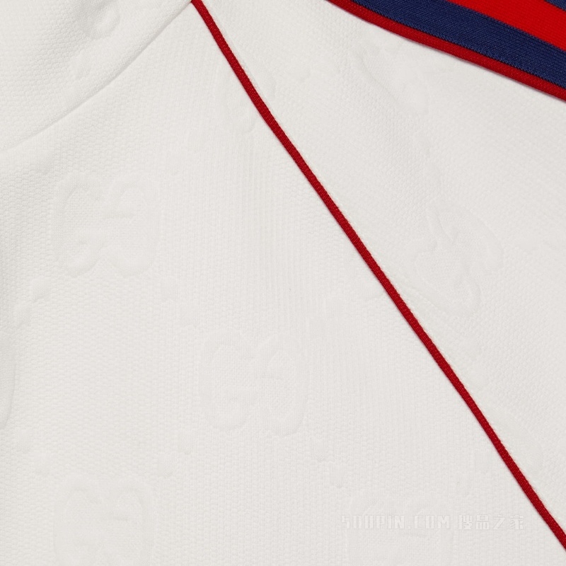 GG提花针织拉链夹克 白色