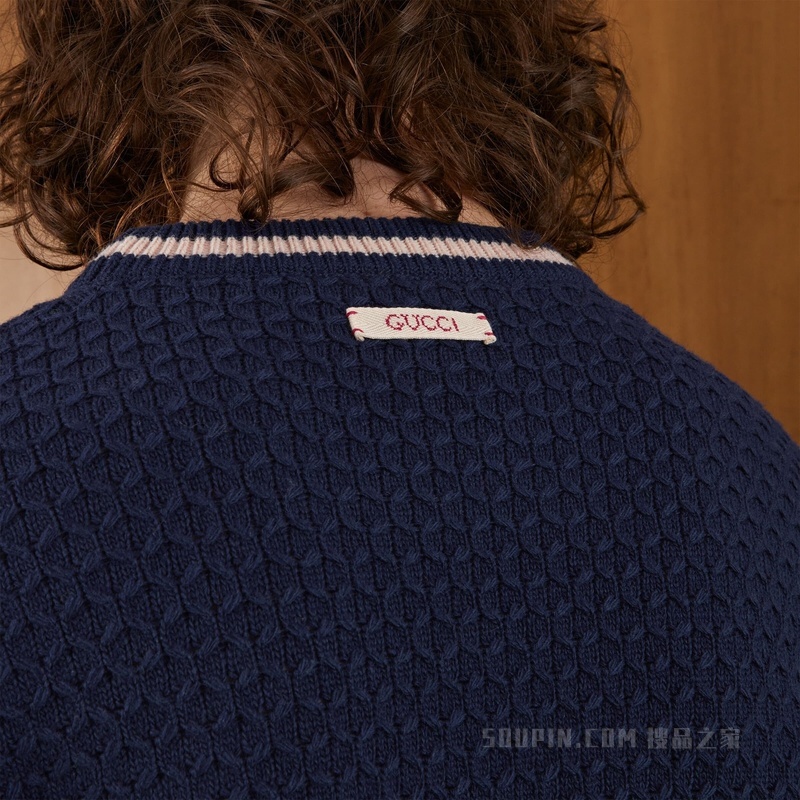 GG针织羊毛毛衣 海军蓝