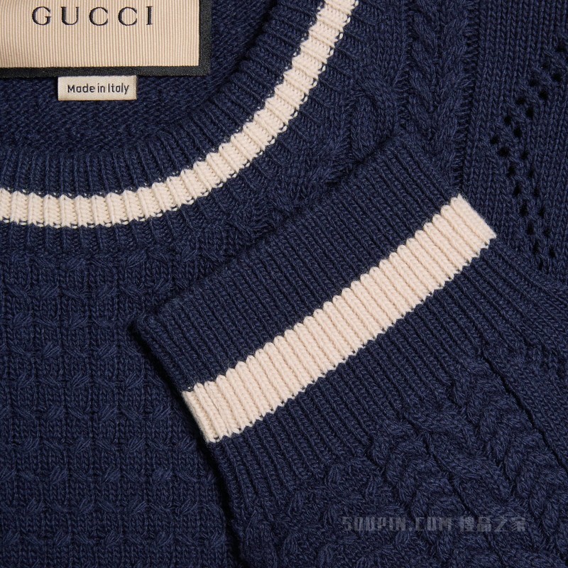 GG针织羊毛毛衣 海军蓝