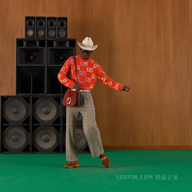 GG羊毛提花毛衣 橙色