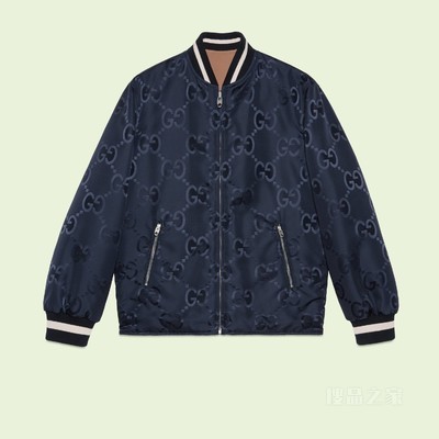 超级GG双面加衬夹克 浅棕色和蓝色
