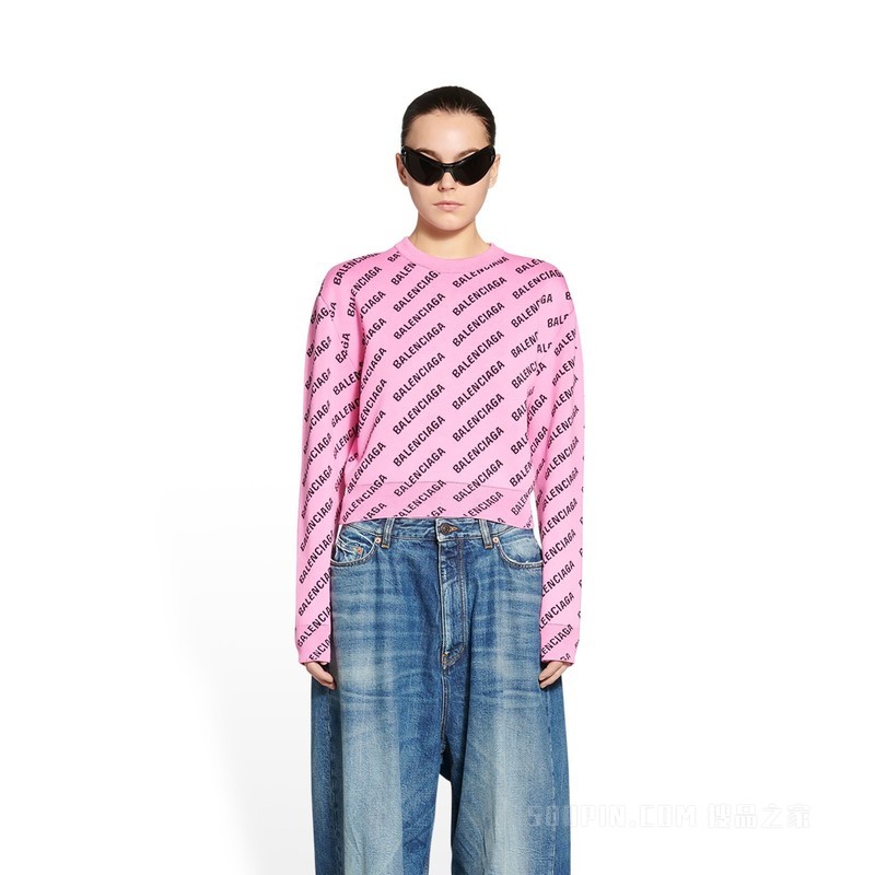 Mini Allover Logo Cropped 针织衫