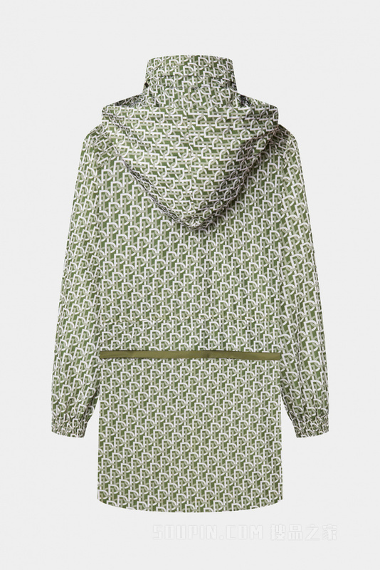 橄榄绿Logo印花运动长夹克