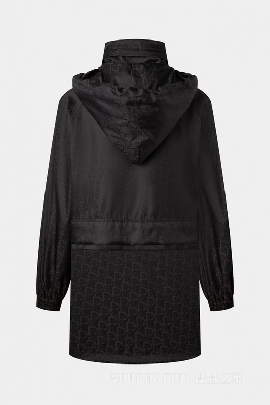 黑色Logo提花运动中长夹克