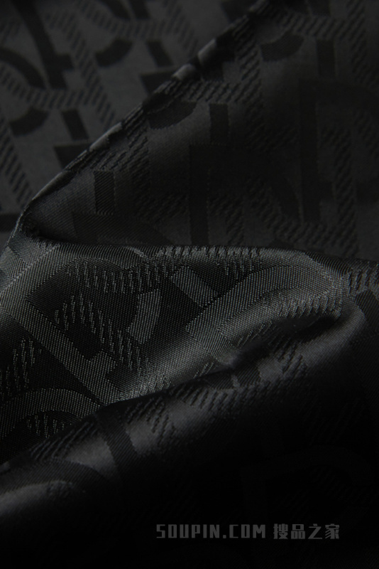 黑色Logo提花运动中长夹克