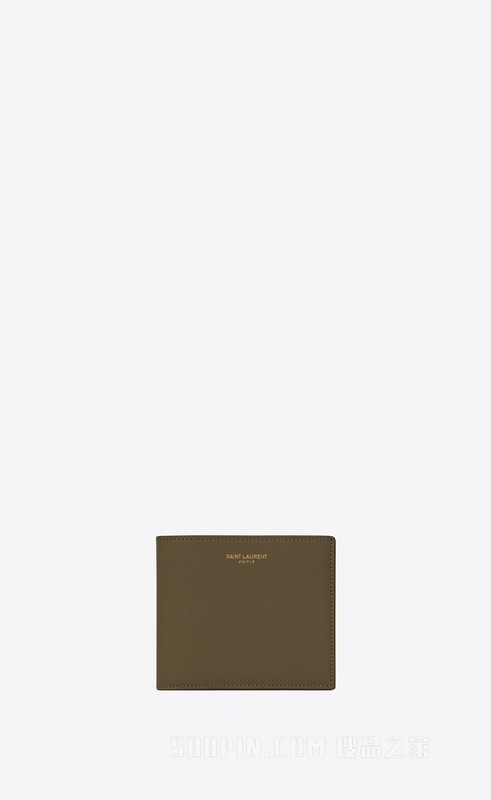 SAINT LAURENT PARIS横款粒面压印皮革钱包