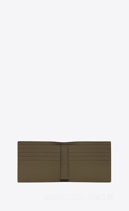 SAINT LAURENT PARIS横款粒面压印皮革钱包
