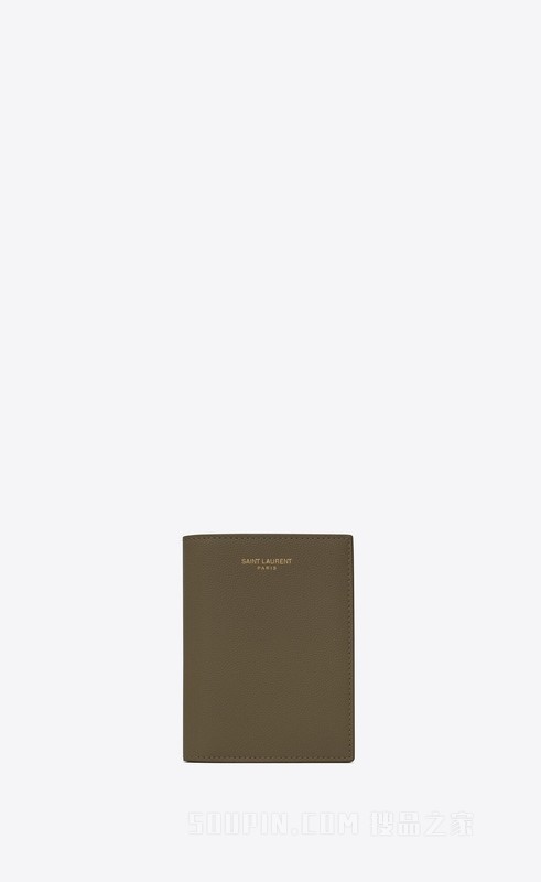 Saint Laurent Paris粒面压印皮革信用卡包