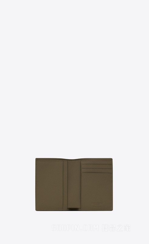 Saint Laurent Paris粒面压印皮革信用卡包