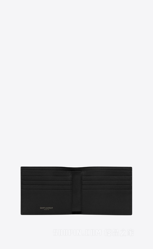 SAINT LAURENT PARIS V形纹绗缝皮革横款钱包