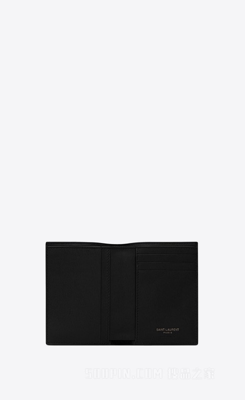 Saint Laurent Paris V形纹绗缝皮革信用卡包